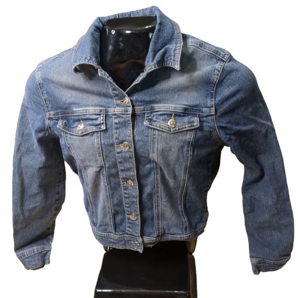 Rubbish Jacket Juniors L Large Denim Long Sleeve Medium Wash Collared Buttons - Picture 1 of 6
